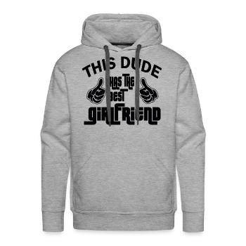 This Dude Girlfriend - Men's Premium Hoodie - heather grey - Front - Liam (192cm)