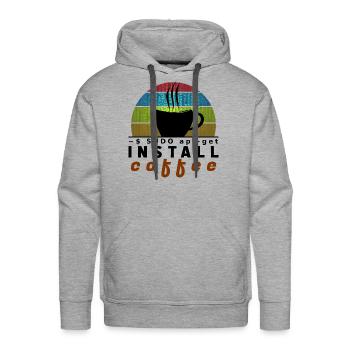 install coffee - Men's Premium Hoodie - heather grey - Front - Liam (192cm)