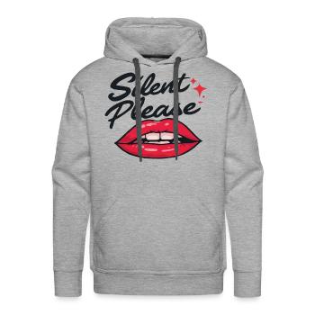 Stillness Speaks - Men's Premium Hoodie - heather grey - Front - Liam (192cm)