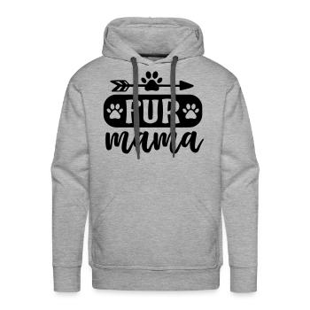 Fur Mama - Men's Premium Hoodie - heather grey - Front - Liam (192cm)