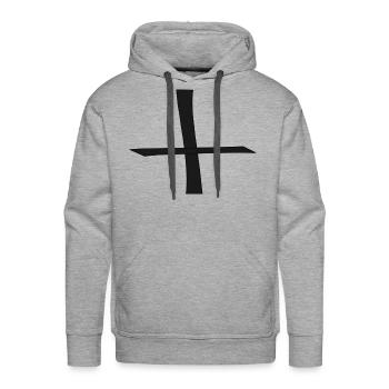 plus sign - Men's Premium Hoodie - heather grey - Front - Liam (192cm)