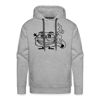 Hemp smoking funny monster - Men's Premium Hoodie - heather grey - Front - Liam (192cm)