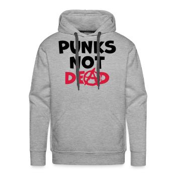 Quote punks not dead - Men's Premium Hoodie - heather grey - Front - Liam (192cm)