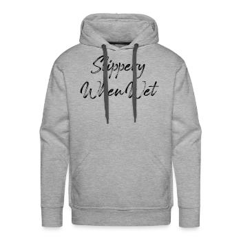 Slippery When Wet - Men's Premium Hoodie - heather grey - Front - Liam (192cm)