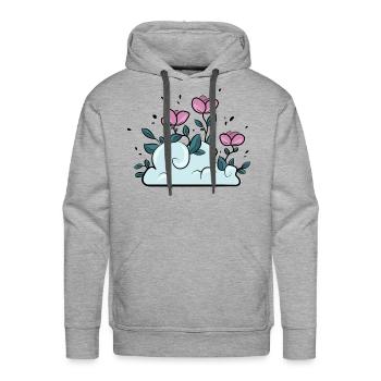 Flower Cloud - Men's Premium Hoodie - heather grey - Front - Liam (192cm)