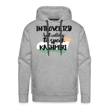 Introverted But Willing To Speak Kashmiri - Men's Premium Hoodie - heather grey - Front - Liam (192cm)