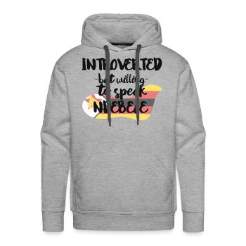 Introverted But Willing To Speak Ndebele - Men's Premium Hoodie - heather grey - Front - Liam (192cm)