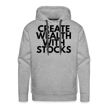 Create Wealth With Stocks - Men's Premium Hoodie - heather grey - Front - Liam (192cm)