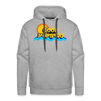 Good morning design. Let your day sunshine. - Men's Premium Hoodie - heather grey - Front - Liam (192cm)