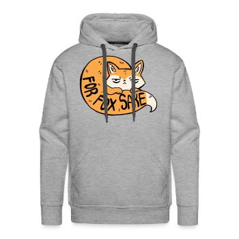 For x Sake - Men's Premium Hoodie - heather grey - Front - Liam (192cm)