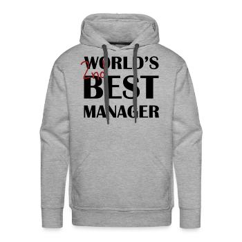 WORLD S 2ND BEST MANAGER - Men's Premium Hoodie - heather grey - Front - Liam (192cm)