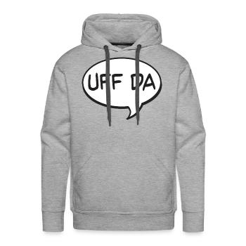Uff Da Speech Bubble - Men's Premium Hoodie - heather grey - Front - Liam (192cm)