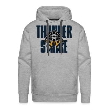 Thunder Strike - Men's Premium Hoodie - heather grey - Front - Liam (192cm)
