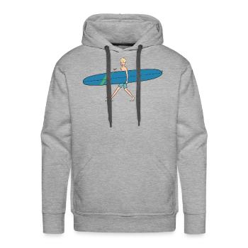 Guy With Longboard - Men's Premium Hoodie - heather grey - Front - Liam (192cm)