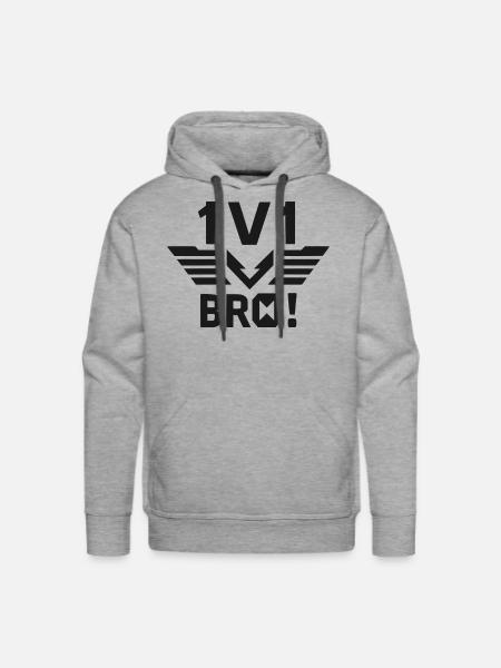 1v1 Bro - Men's Premium Hoodie - heather grey