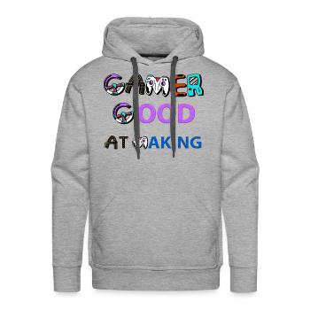 Gamer Good At Making - Men's Premium Hoodie - heather grey - Front - Liam (192cm)