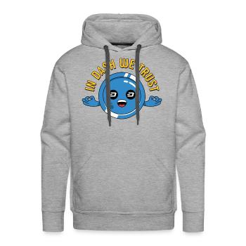 In Dash We Trust For Crypto Traders And Dash - Men's Premium Hoodie - heather grey - Front - Liam (192cm)
