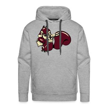 Squirrel witty nut gun - Men's Premium Hoodie - heather grey - Front - Liam (192cm)