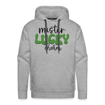 Mister Lucky Charm - Men's Premium Hoodie - heather grey - Front - Liam (192cm)