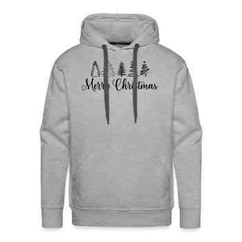Merry Christmas Tree, Pine tree, Xmas Tree - Men's Premium Hoodie - heather grey - Front - Liam (192cm)