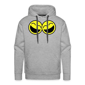 Laughing Smileys - Men's Premium Hoodie - heather grey - Front - Liam (192cm)