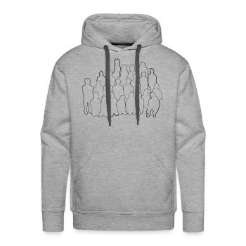 Group of People - Men's Premium Hoodie - heather grey - Front - Liam (192cm)