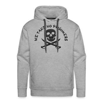 We take no prisoners - Men's Premium Hoodie - heather grey - Front - Liam (192cm)