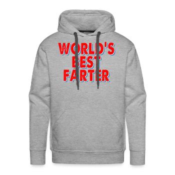 World s Best Farter Funny Father s Day - Men's Premium Hoodie - heather grey - Front - Liam (192cm)