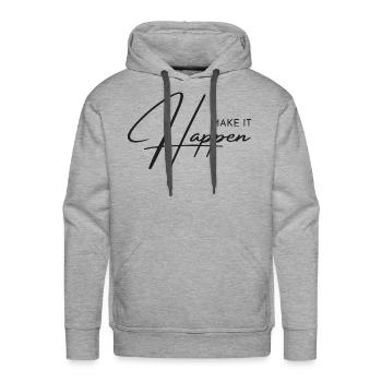make it happen - Men's Premium Hoodie - heather grey - Front - Liam (192cm)