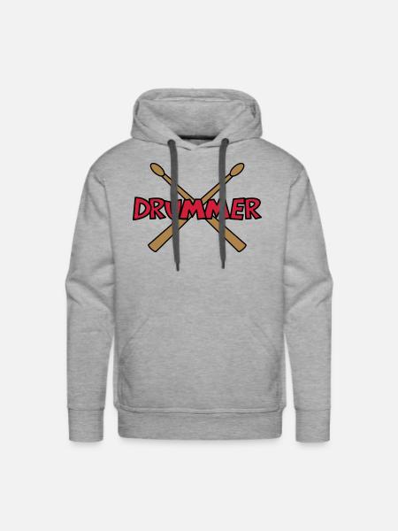 Drummer Crossed Drumsticks - Men's Premium Hoodie - heather grey