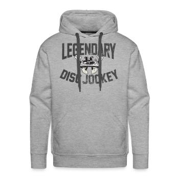 Funny Dj Legendary Disc Jockey Dance Music Deejay - Men's Premium Hoodie - heather grey - Front - Liam (192cm)