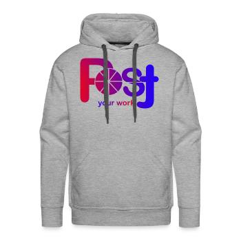 post - Men's Premium Hoodie - heather grey - Front - Liam (192cm)