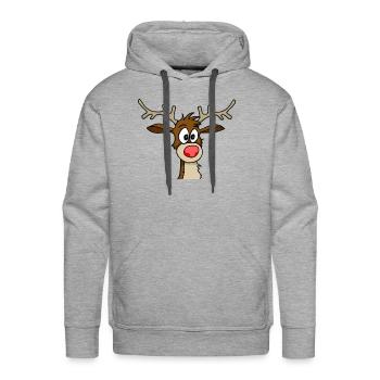 reindeer - Men's Premium Hoodie - heather grey - Front - Liam (192cm)