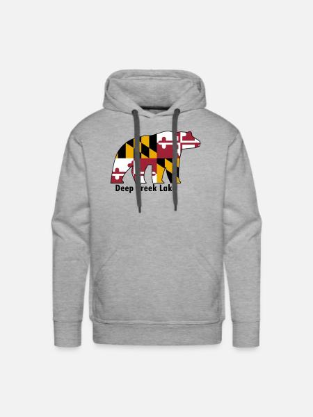 Deep Creek Lake Bear - Men's Premium Hoodie - heather grey