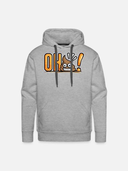 Funny Poop - Men's Premium Hoodie - heather grey