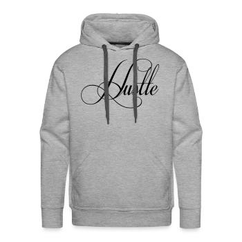 Hustle - Men's Premium Hoodie - heather grey - Front - Liam (192cm)