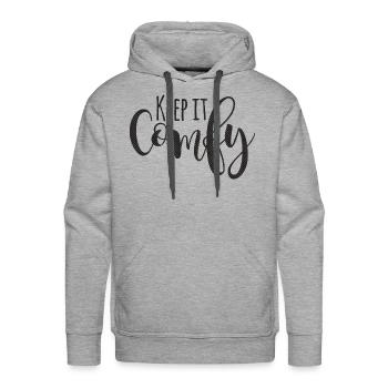 Keep It Comfy nature - Men's Premium Hoodie - heather grey - Front - Liam (192cm)