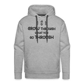 GROW THROUGH - Men's Premium Hoodie - heather grey - Front - Liam (192cm)