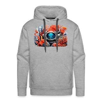 Depth of ocean - Men's Premium Hoodie - heather grey - Front - Liam (192cm)