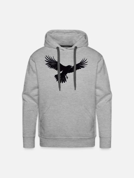 Raven - Men's Premium Hoodie - heather grey
