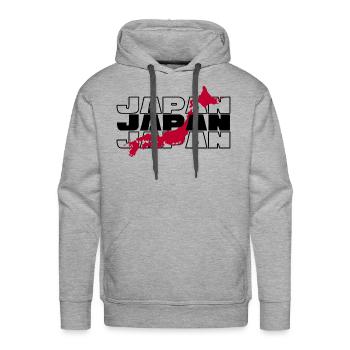 Japan Streetwear - Men's Premium Hoodie - heather grey - Front - Liam (192cm)
