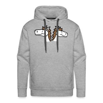 2 horses Team Pony Foal Couple Comic Friends Love - Men's Premium Hoodie - heather grey - Front - Liam (192cm)