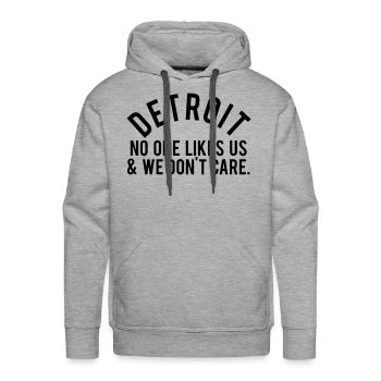 Detroit No One - Men's Premium Hoodie - heather grey - Front - Liam (192cm)