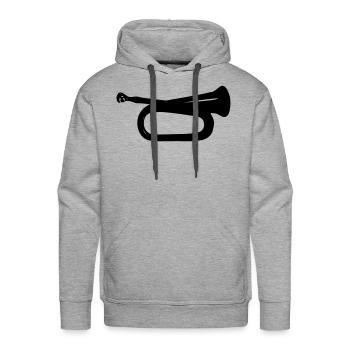 Bugle - Men's Premium Hoodie - heather grey - Front - Liam (192cm)