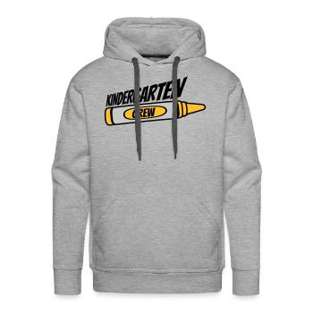 kindergarten crew wax crayon - Men's Premium Hoodie - heather grey - Front - Liam (192cm)