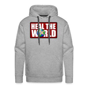 Heal the world - Men's Premium Hoodie - heather grey - Front - Liam (192cm)