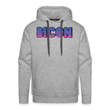 Bi Icon Bicon LGBT Bi Pride - Men's Premium Hoodie - heather grey - Front - Liam (192cm)