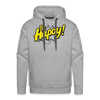 Be Happy! - Men's Premium Hoodie - heather grey - Front - Liam (192cm)