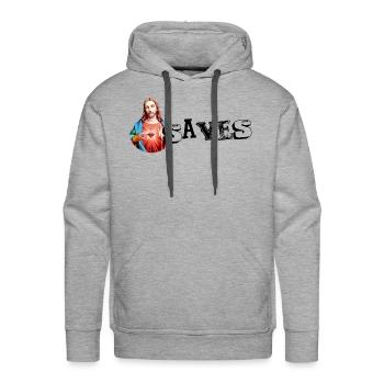 JESUS SAVES | Jesus Christ | Jesus Christus - Men's Premium Hoodie - heather grey - Front - Liam (192cm)
