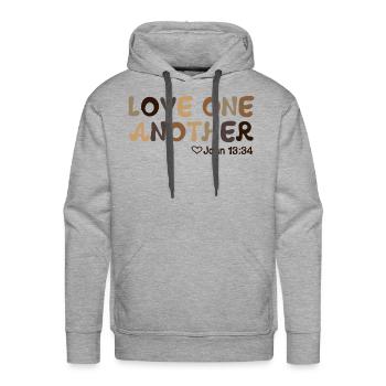 Love One Another John - Men's Premium Hoodie - heather grey - Front - Liam (192cm)